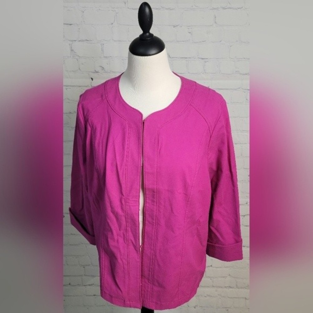 Chico's 3/4 Jacket Hot Pink size 3P
